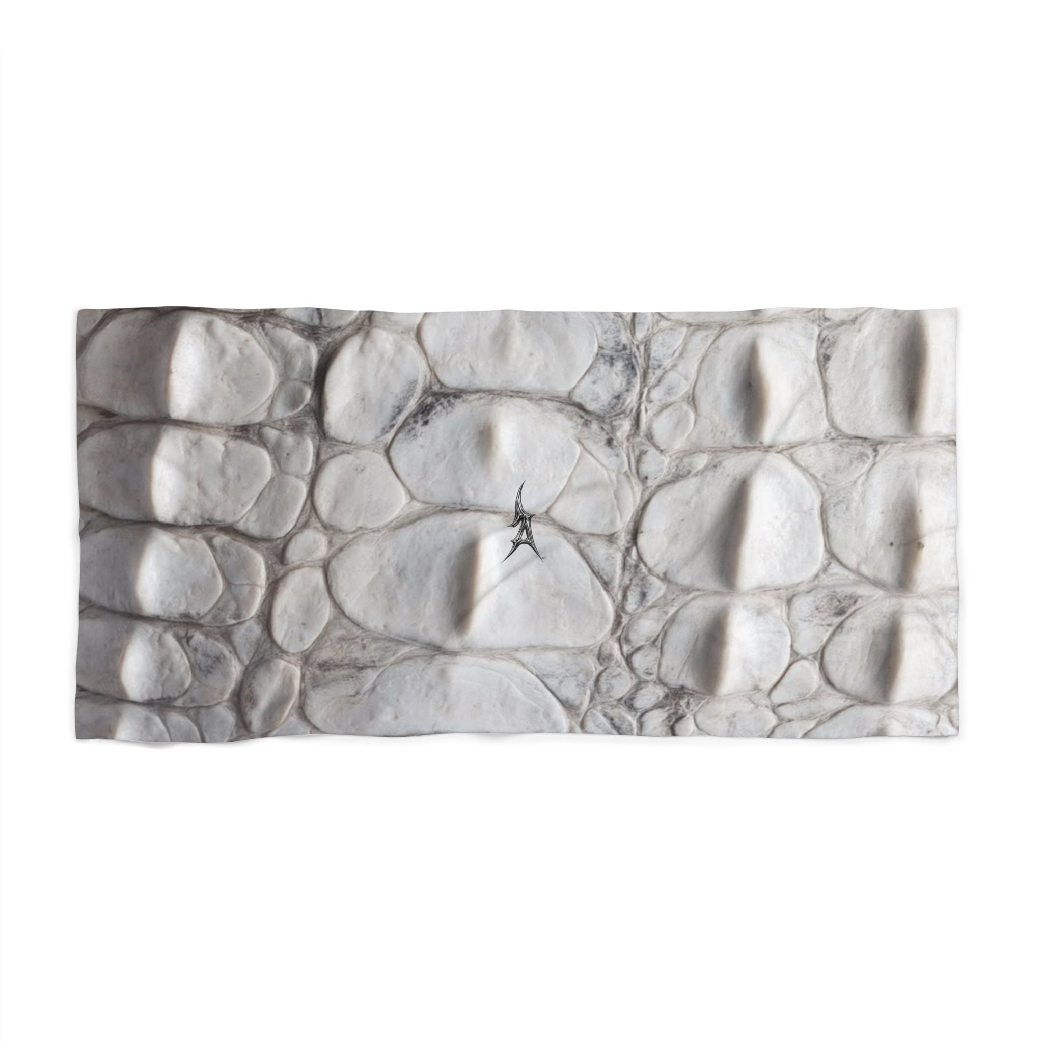 WHITE CROCODILE BEACH TOWEL