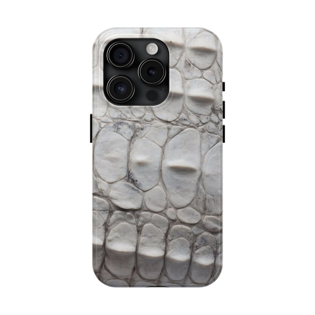 WHITE CROCODILE PHONE CASE