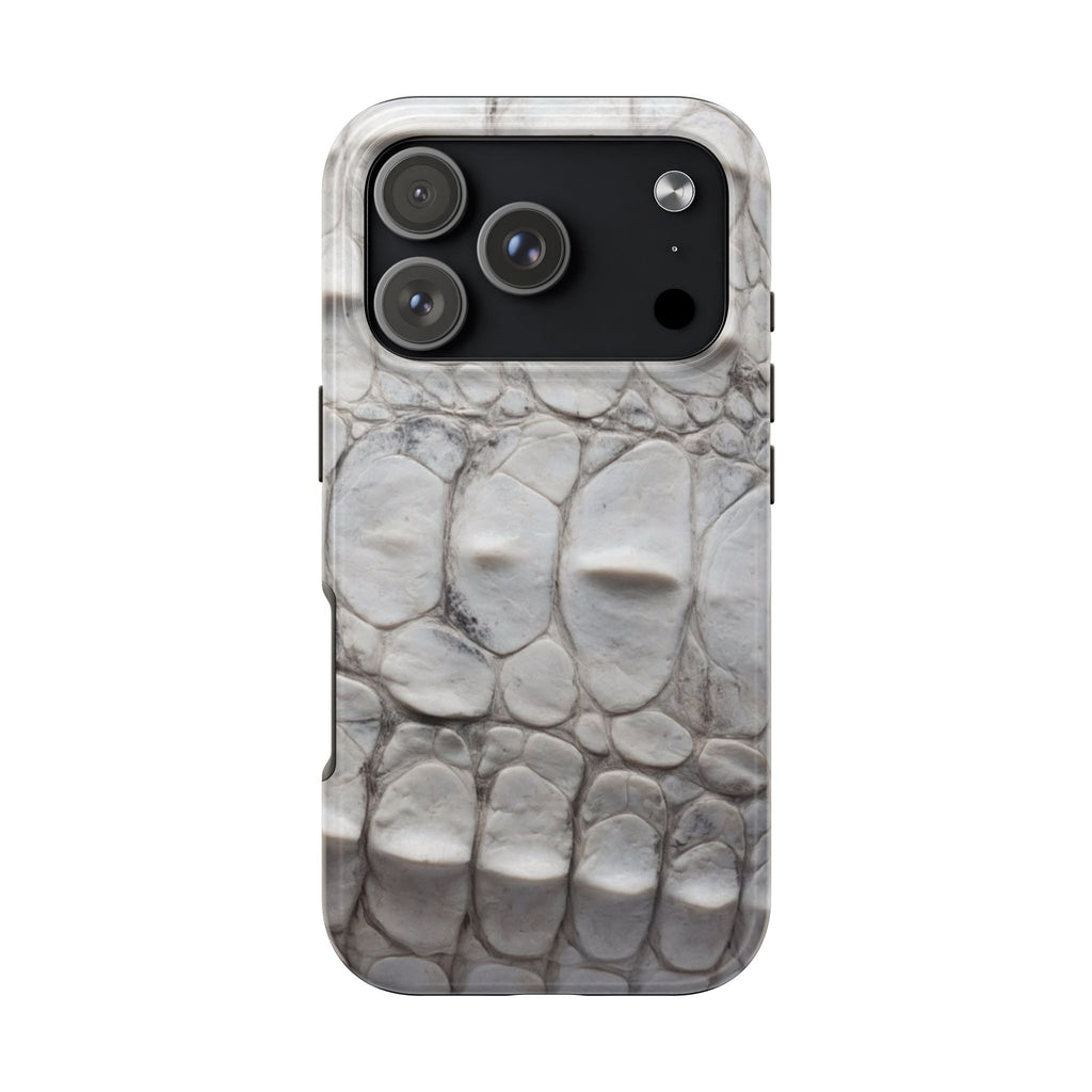 WHITE CROCODILE PHONE CASE
