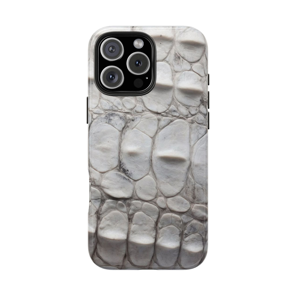 WHITE CROCODILE PHONE CASE