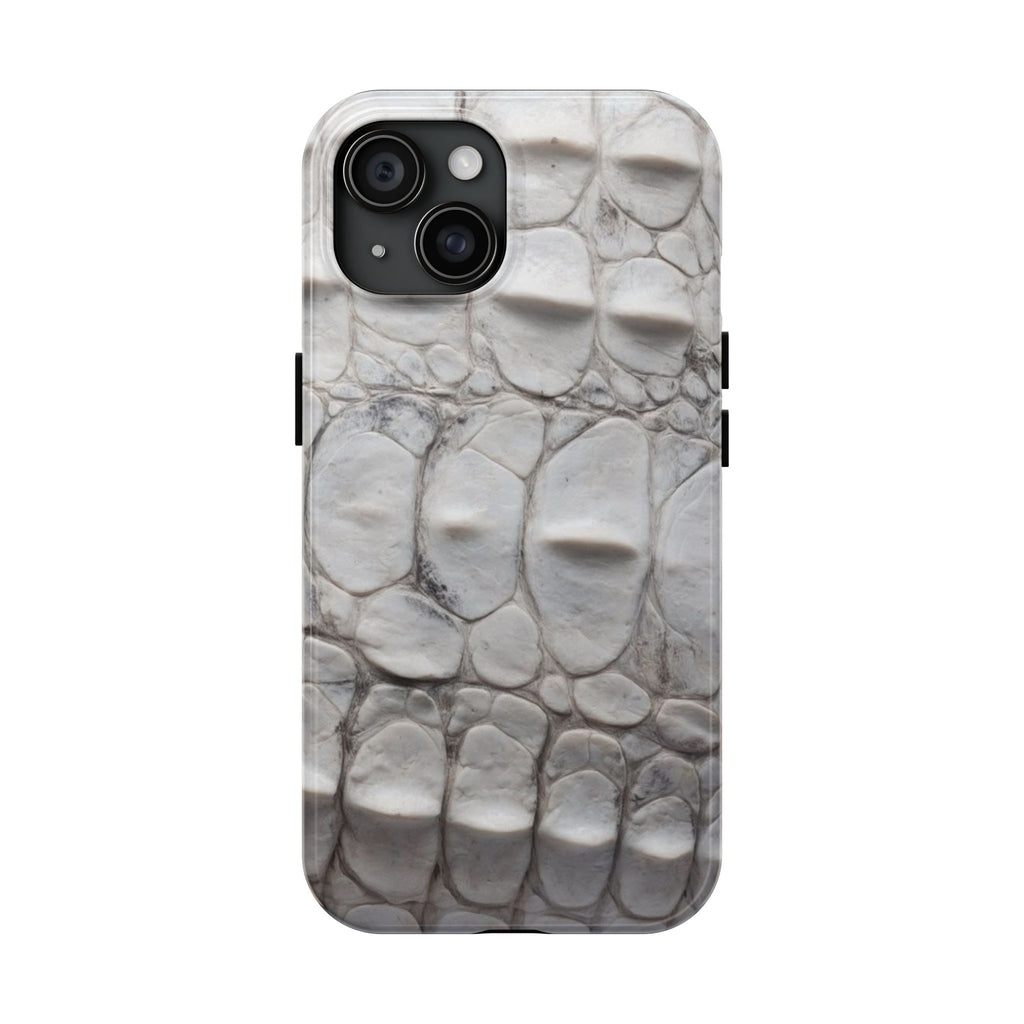 WHITE CROCODILE PHONE CASE