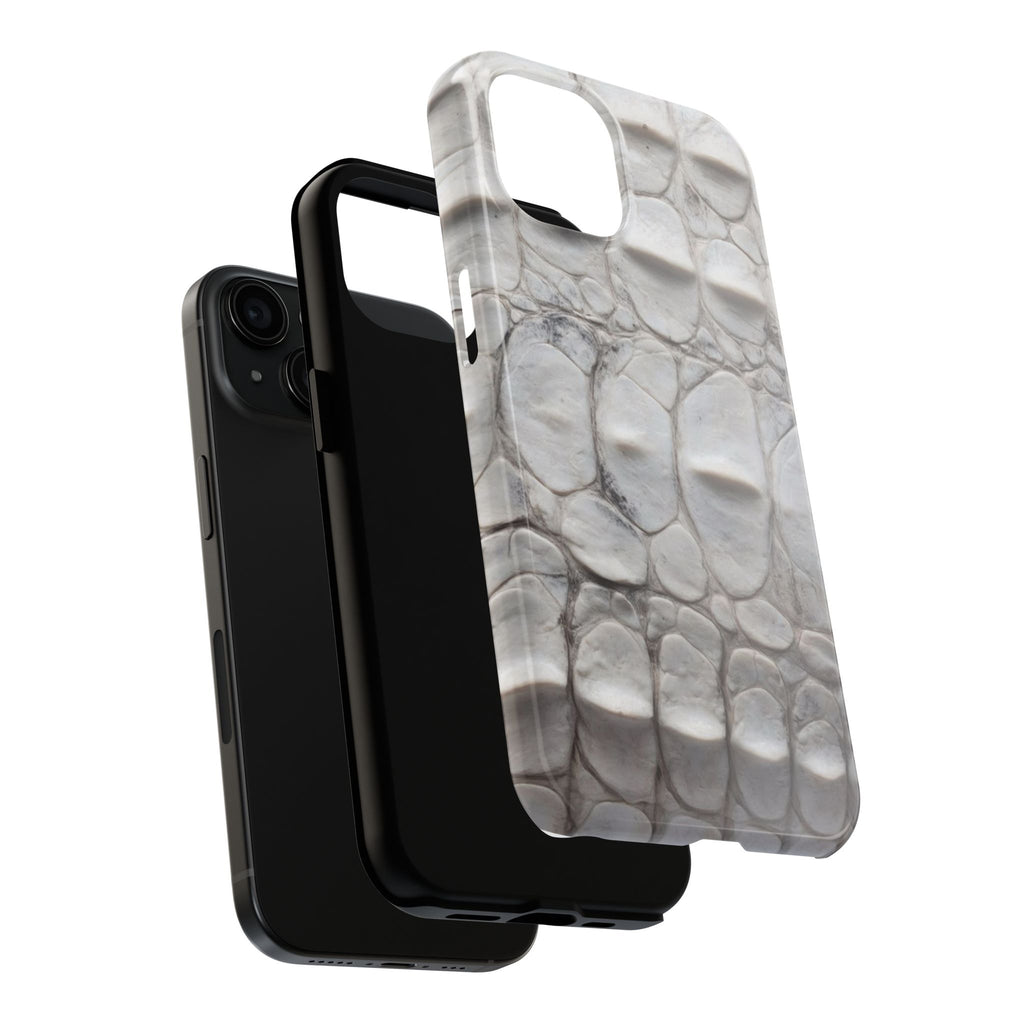 WHITE CROCODILE PHONE CASE