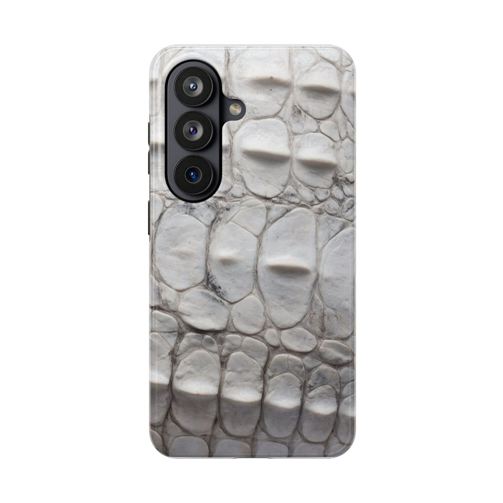 WHITE CROCODILE PHONE CASE