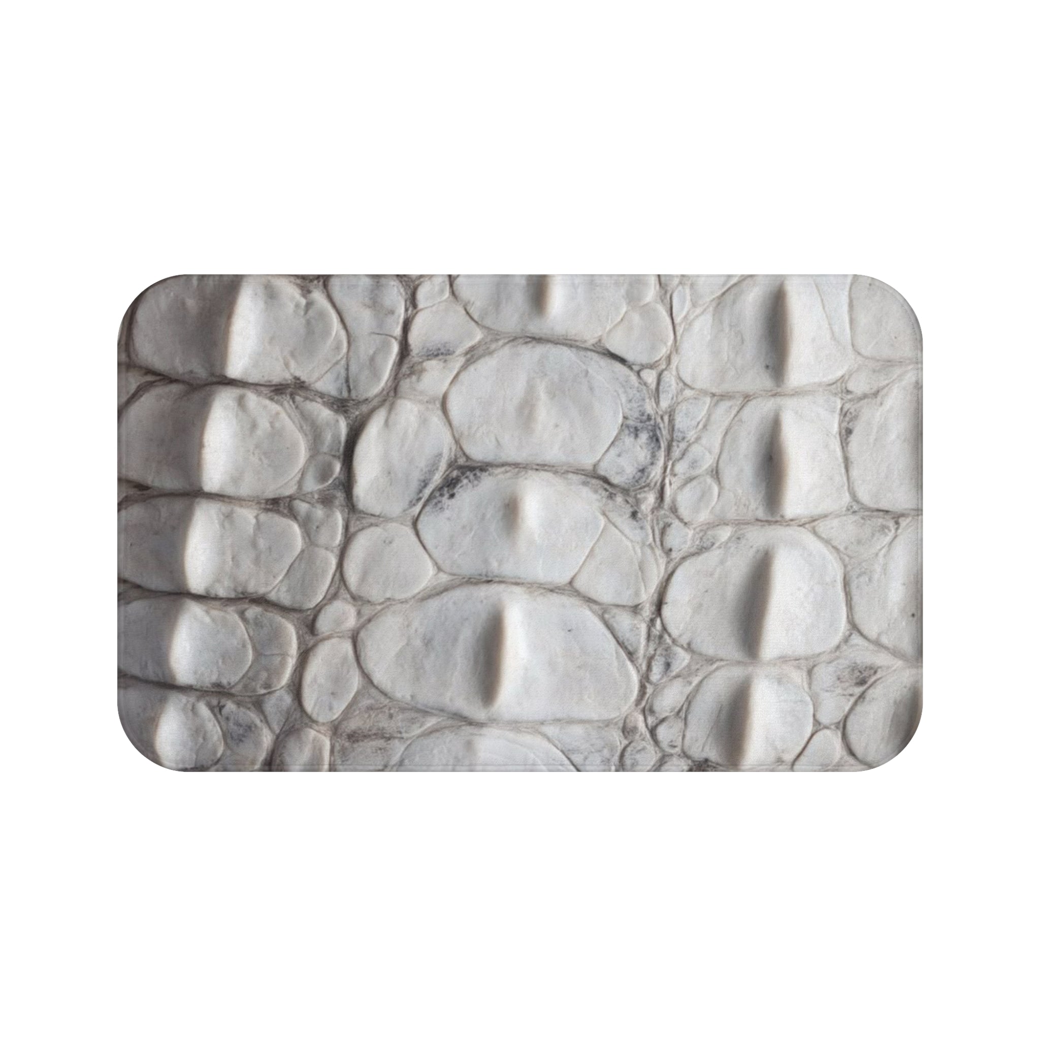 WHTE CROCODILE BATH MAT
