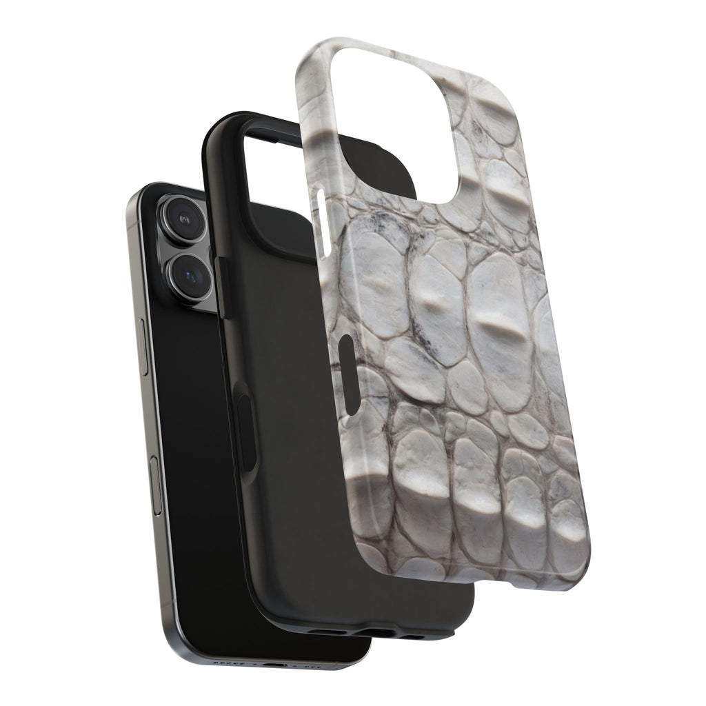 WHITE CROCODILE PHONE CASE