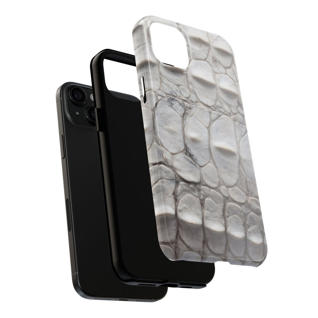 WHITE CROCODILE PHONE CASE