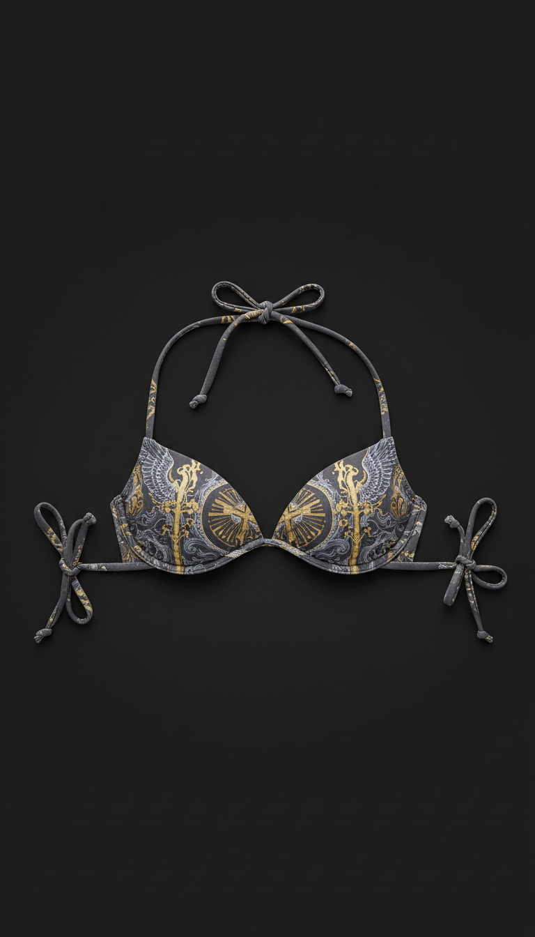 Minimal Bikini Set With Graphic Script