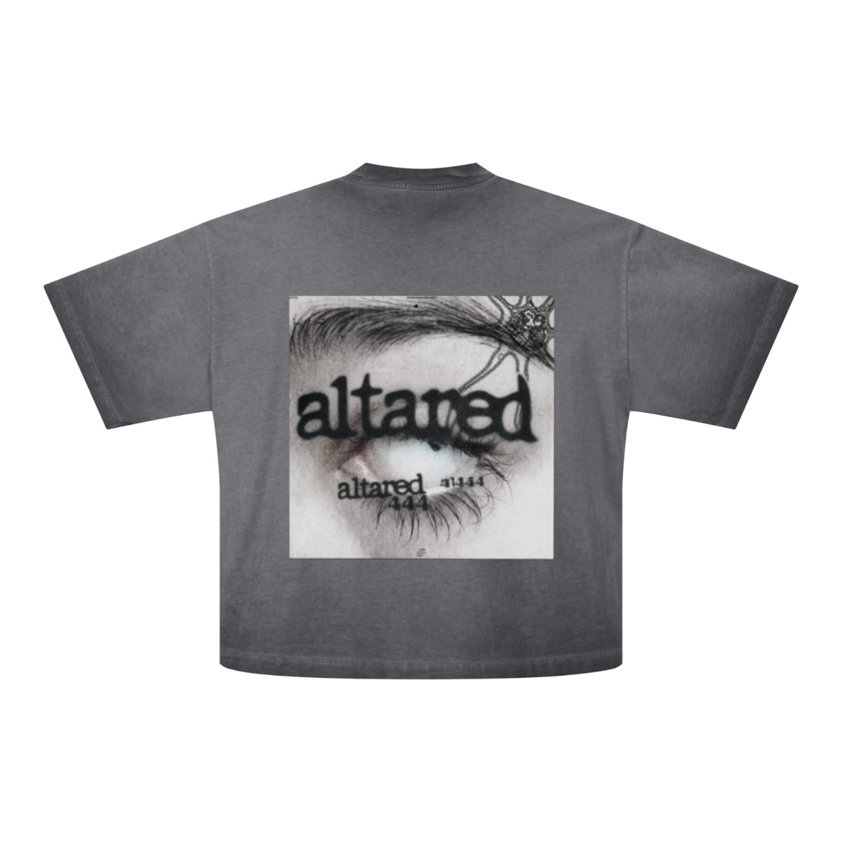 275GSM Unisex Boxy-Fit Fried-Color Vintage-Wash Loose T-shirt Washed Dark Grey