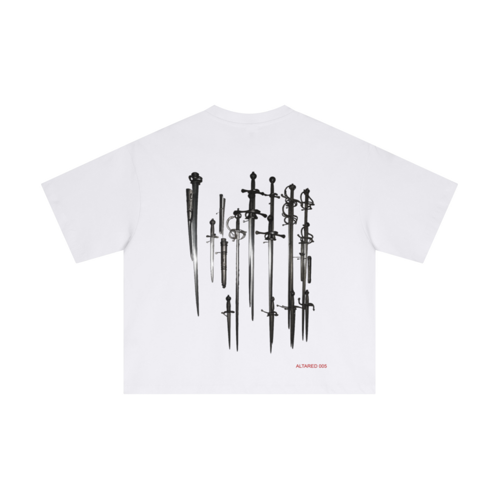230GSM Men's Combed Cotton Plain Knit Boxy T-Shirt White